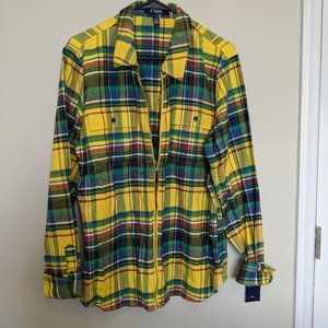 Chaps Light Weight Flannel Zip Up